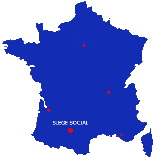 Carte des implantations des agences & commerciaux TECCA